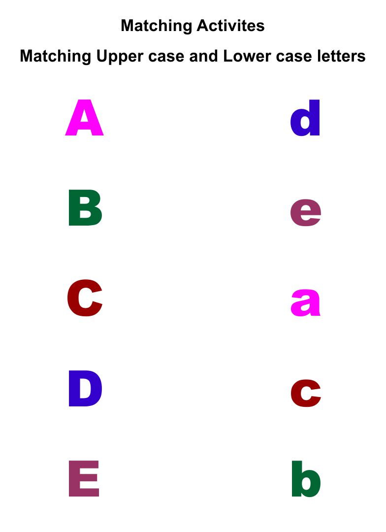 Kindergarten Worksheets Alphabet Matching