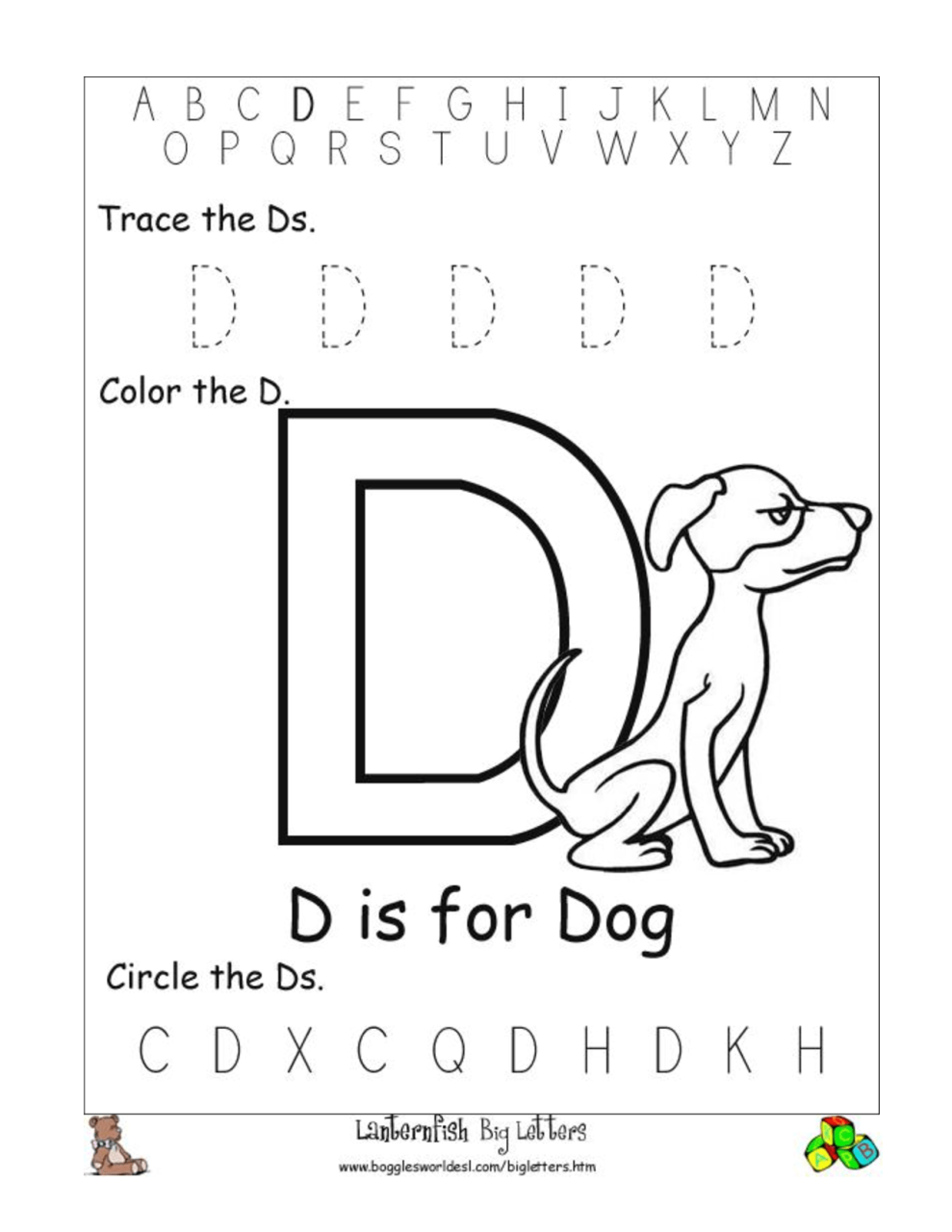 6 Best Images of Printable Letter D Worksheets For Kindergarten