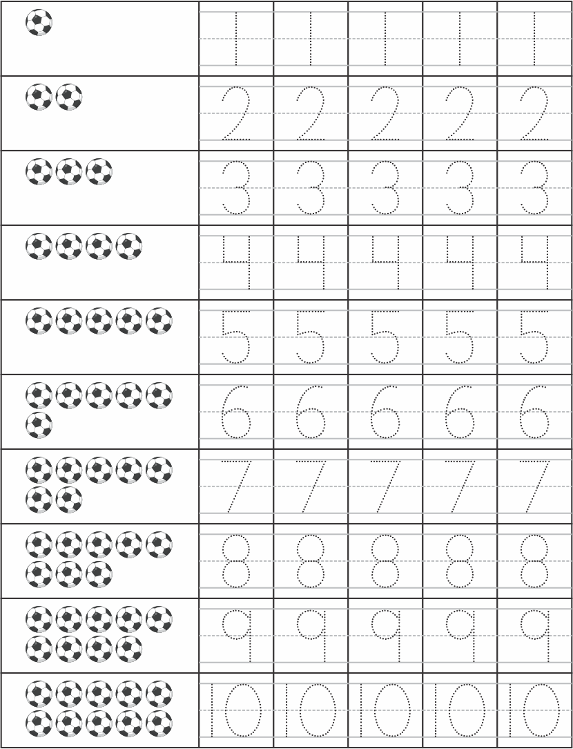 Number Tracing Worksheets Kindergarten