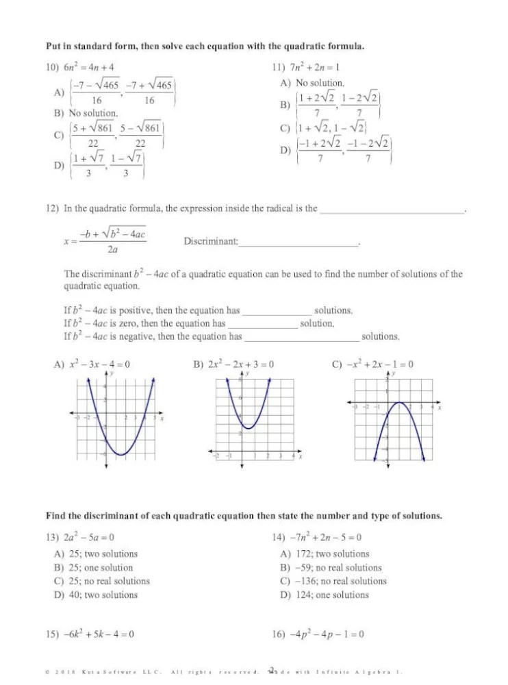 Solving Quadratic Equations By Graphing Worksheet Kuta Tessshebaylo
