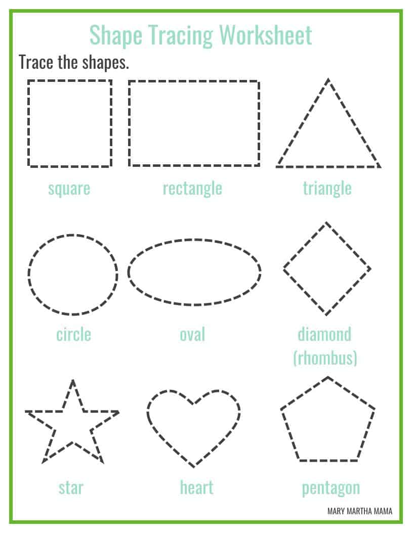 Shapes Worksheets for Preschool [Free Printables] Mary Martha Mama