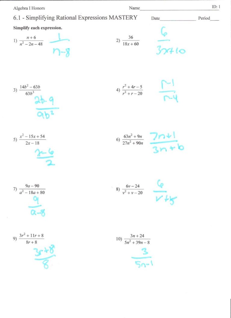 Chemical Equations Practice Worksheet Answers
