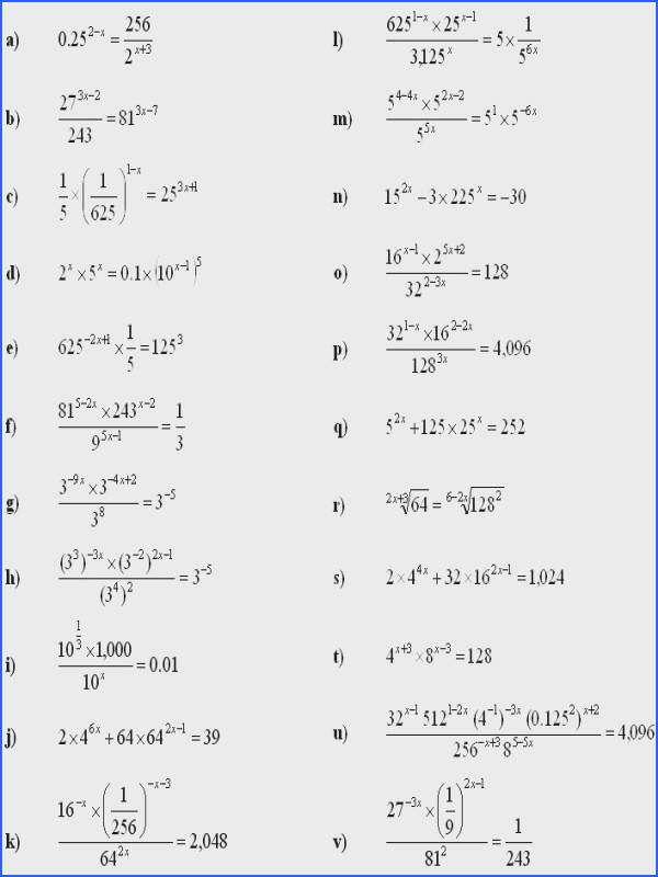 Solving Exponential Equations Worksheet Worksheet List