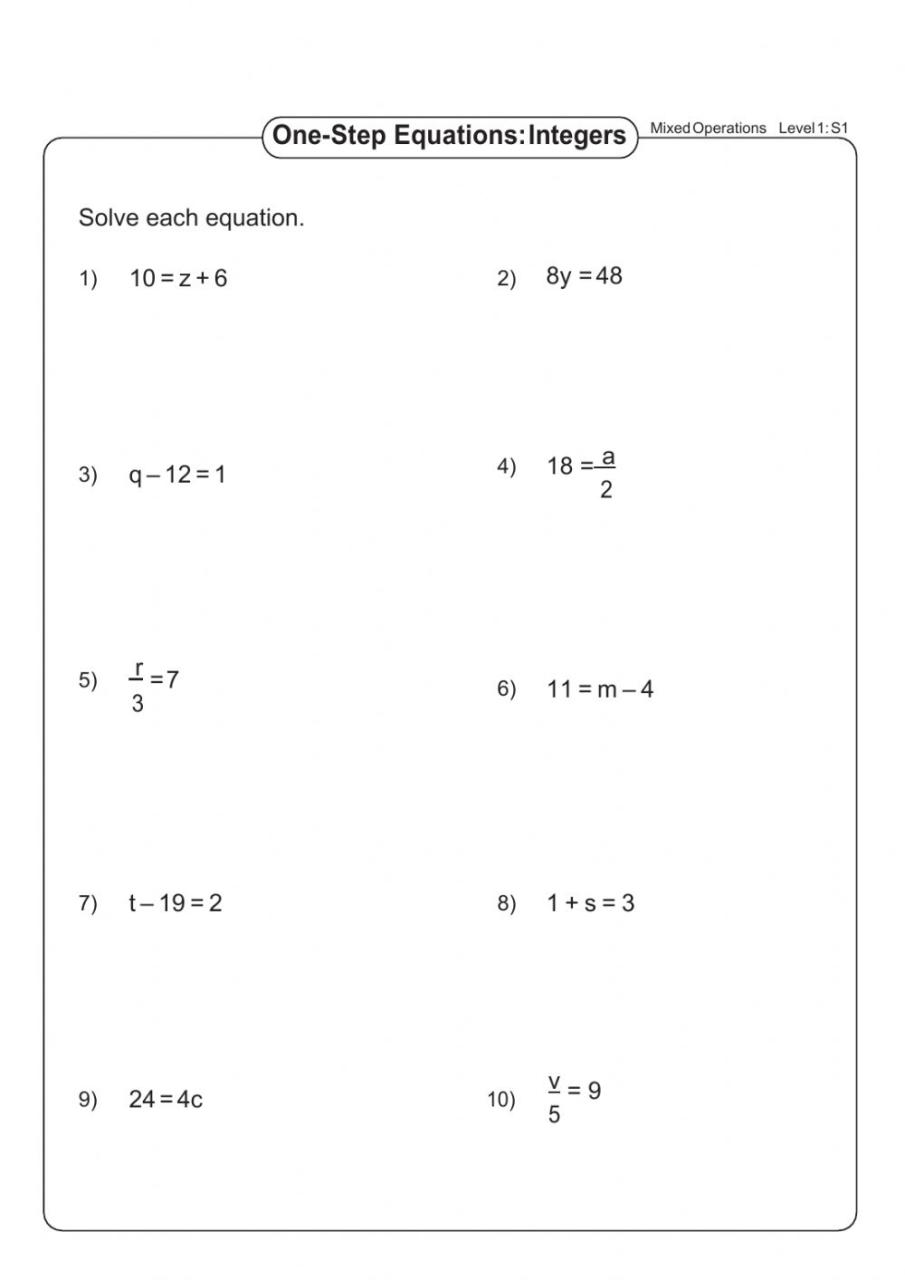 Solving Multi Step Equations With Fractions Worksheet Pdf