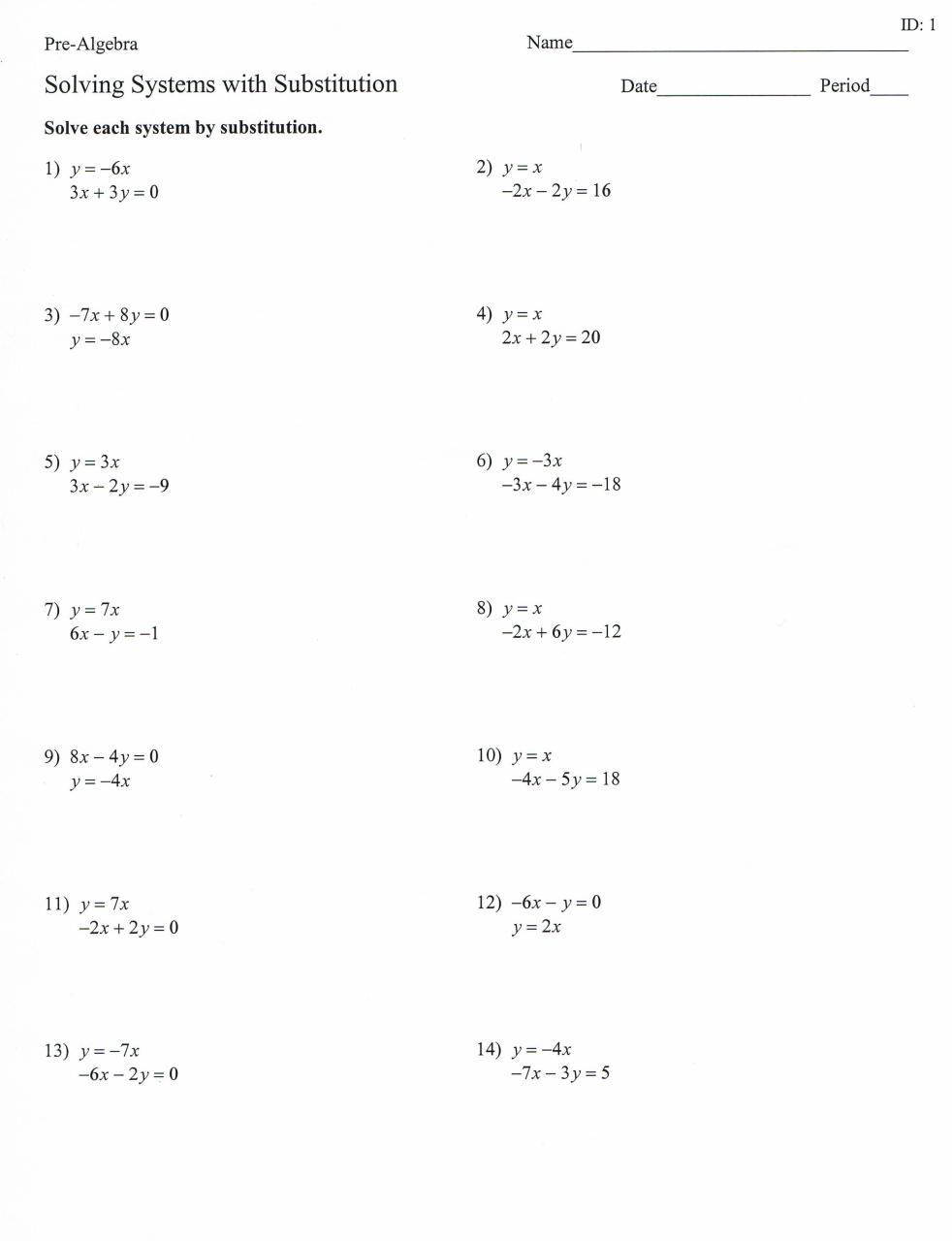 Solving Equations Worksheet Pdf Answers