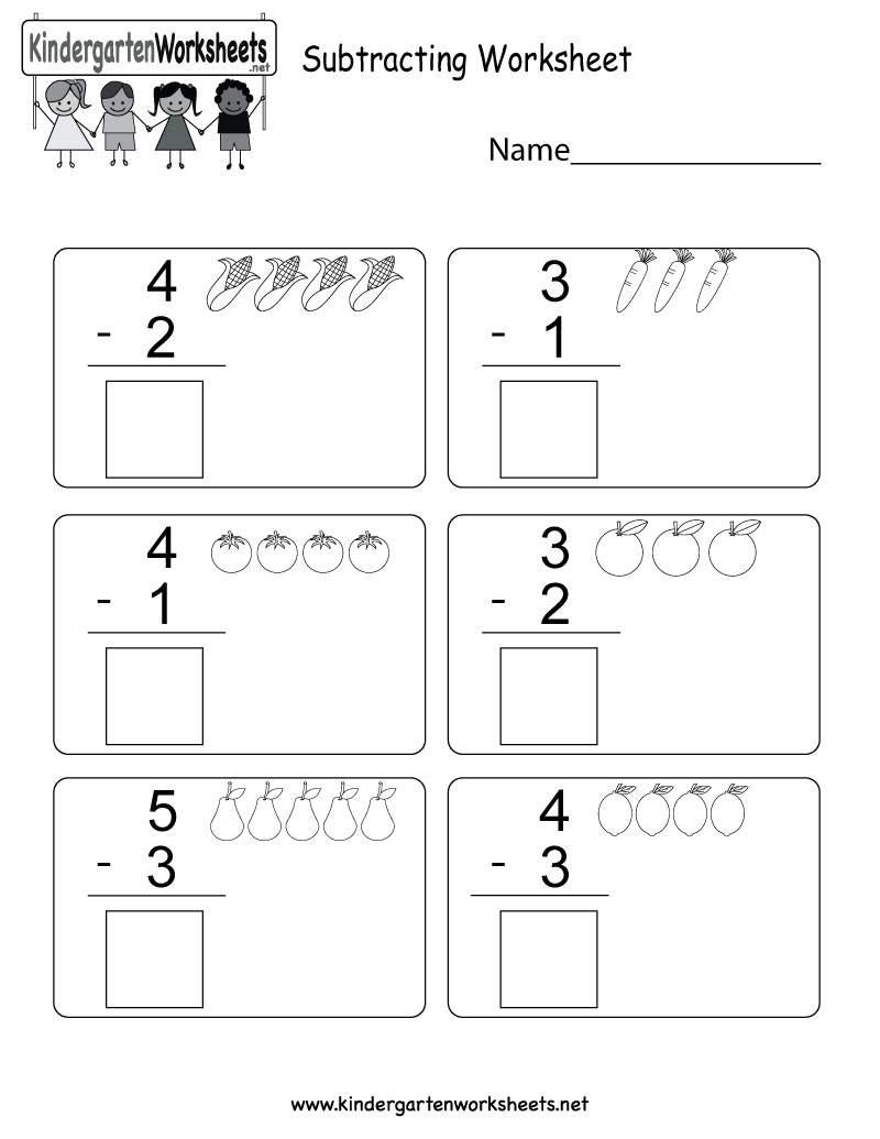 Subtracting Worksheet Free Kindergarten Math Worksheet for Kids