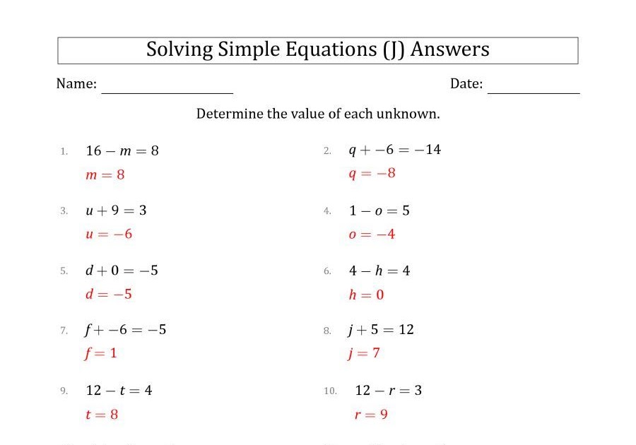 Literal Equations Worksheet Algebra 1 worksheet