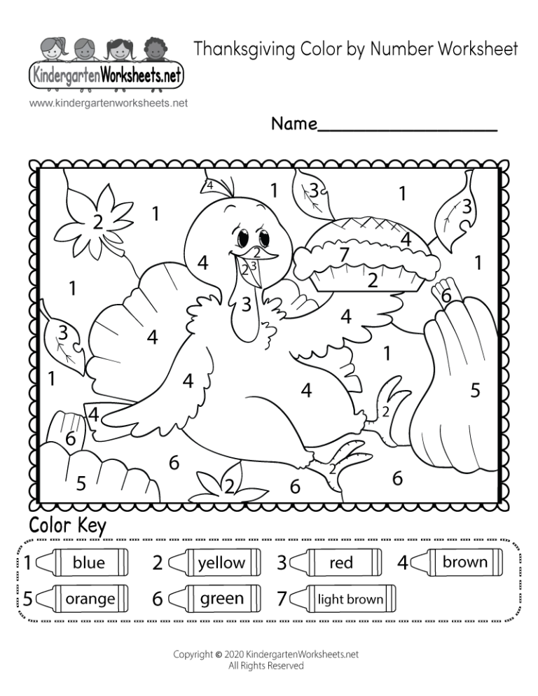 Thanksgiving Worksheets For Kindergarten Pdf