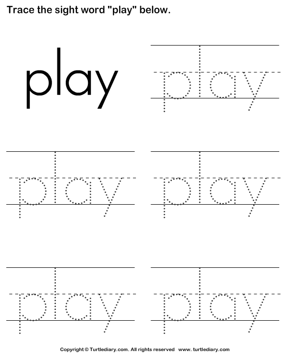Trace the sight words