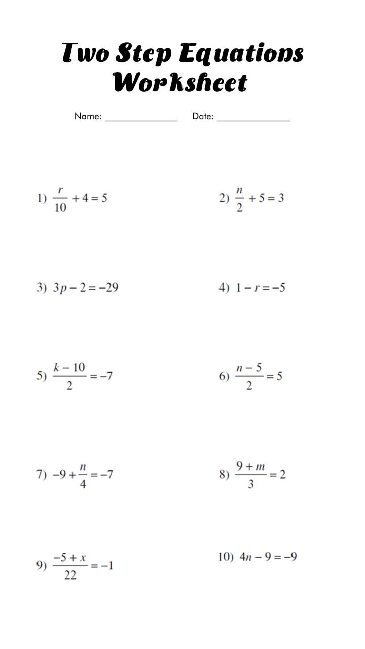 Solving Multi Step Equations Word Problems Worksheet Pdf