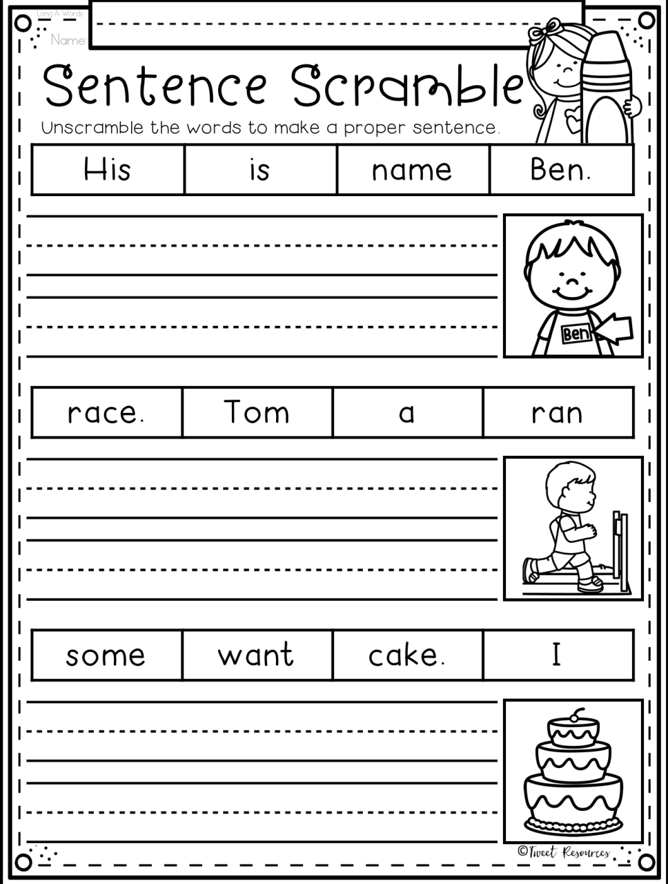 Writing Exercises For Kindergarten Free Pdf