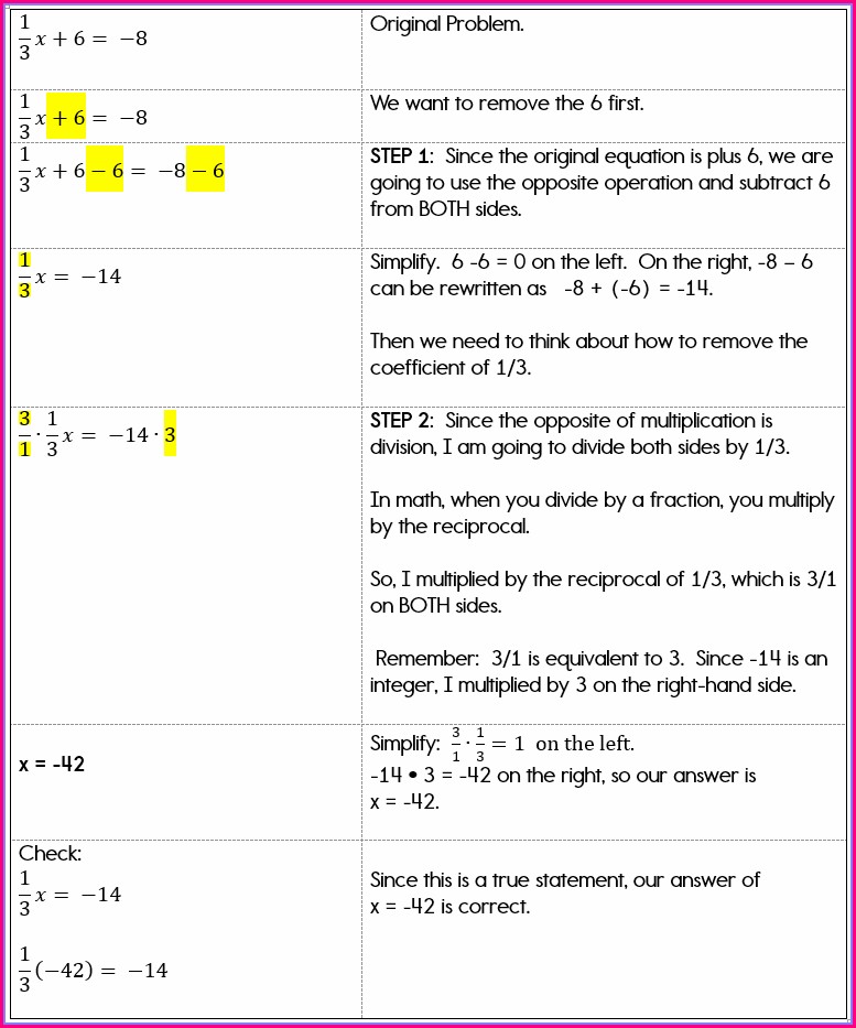 2 Step Equations Worksheet 7Th Grade Pdf