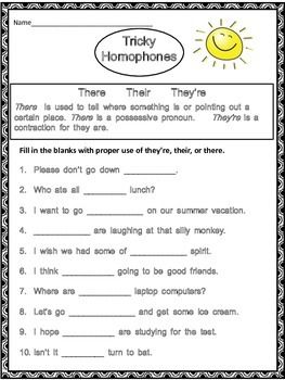 Homonyms Worksheets With Answers Pdf