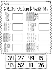 First Grade Bundles Of Tens And Ones Worksheets