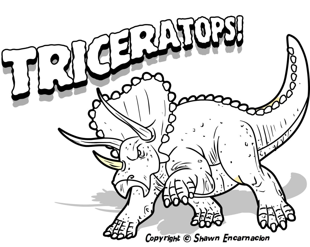 List Of Dinosaur Coloring Pages Free Ideas