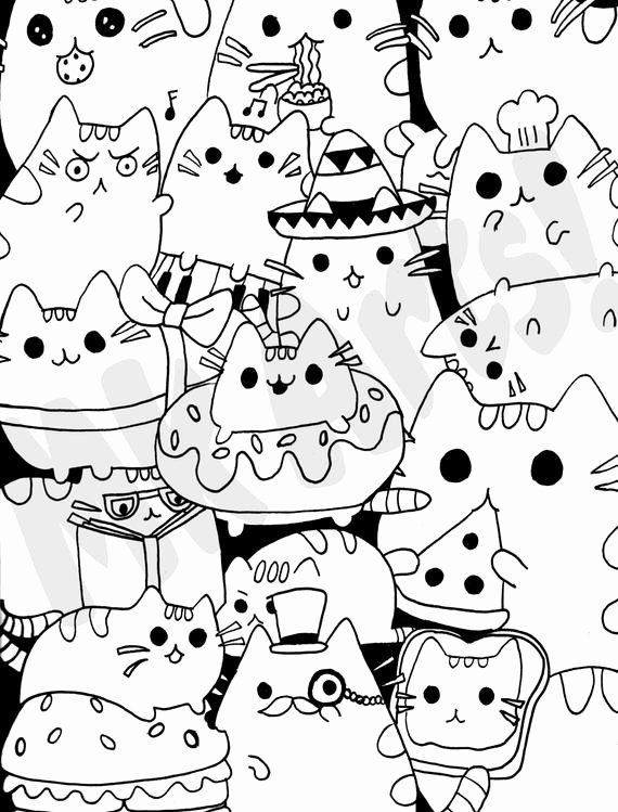 Review Of Pusheen Coloring Pages Hard References