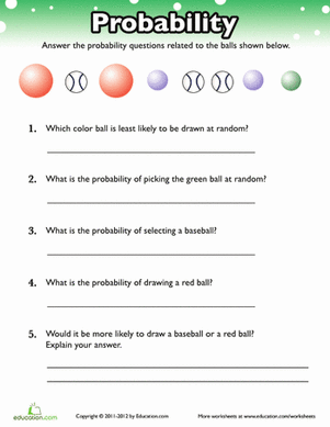5th Grade Grade 5 Probability Worksheets