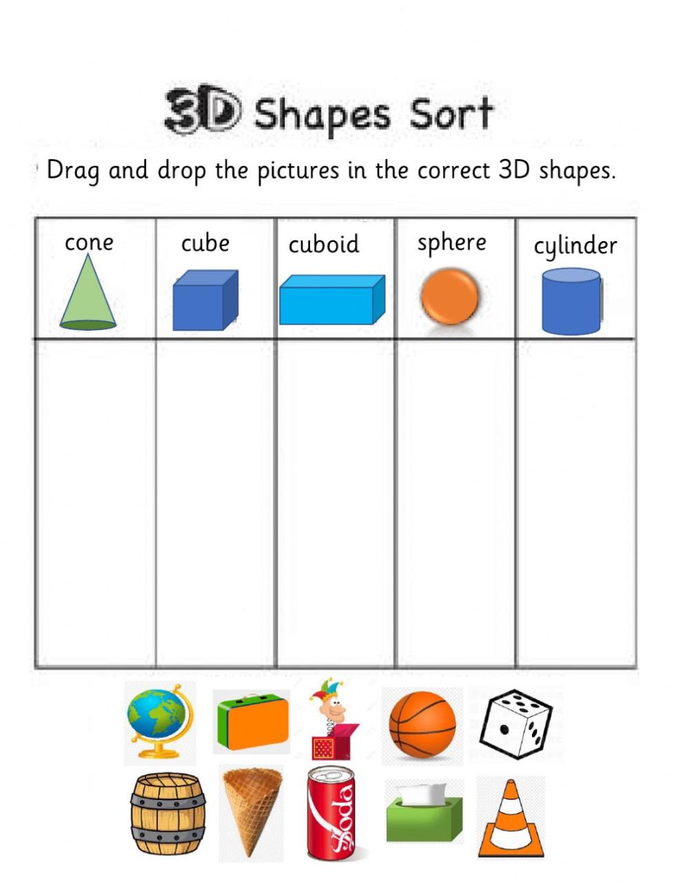 Incredible Kindergarten 3D Shapes Worksheets Free 2022