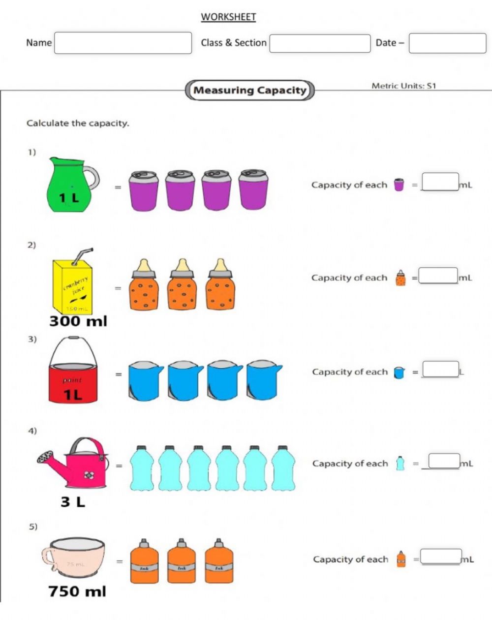 Famous Size And Capacity Worksheets For Kindergarten References