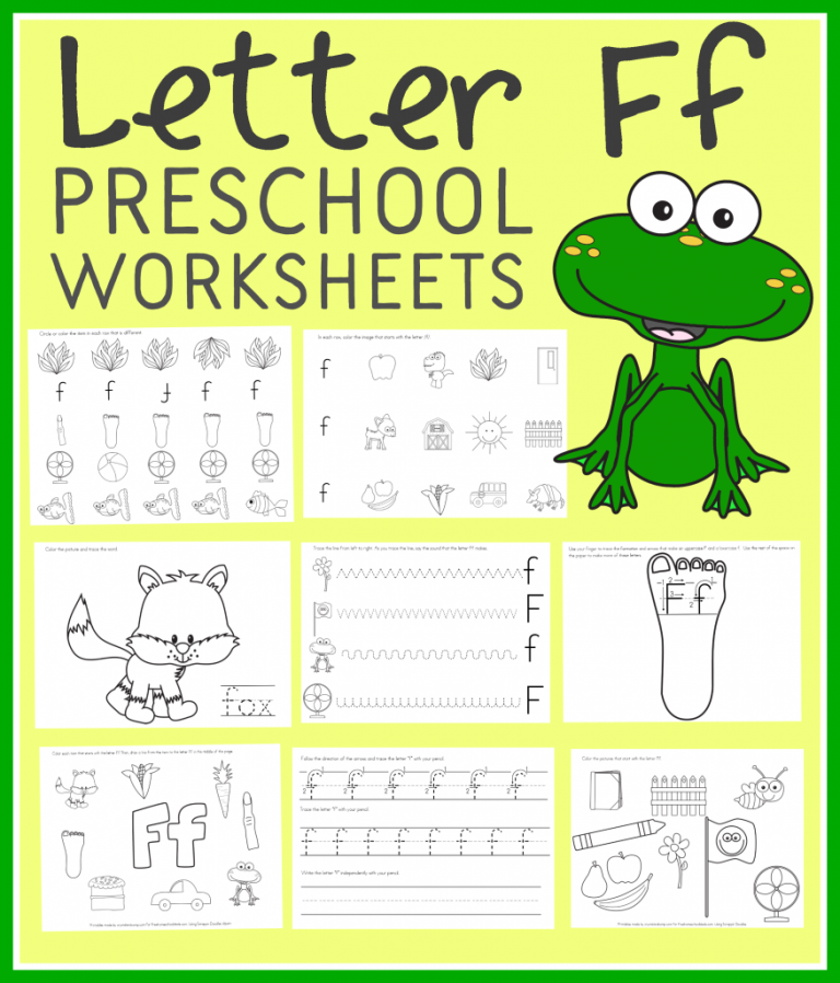 Pre K Letter F Worksheets For Preschool