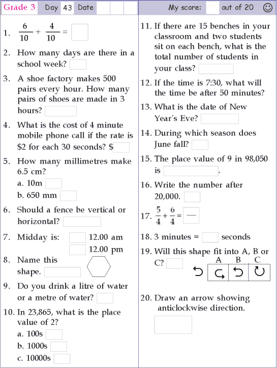 Mental Maths Questions For Class 3 Pdf