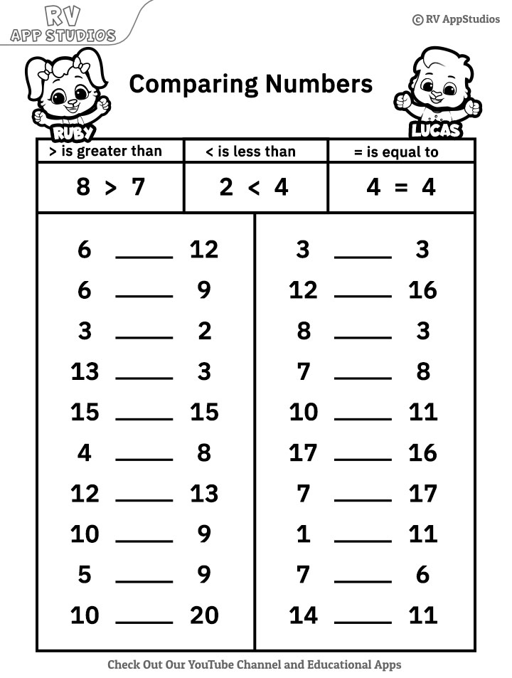 Incredible Comparing Numbers Worksheet Kindergarten 2022