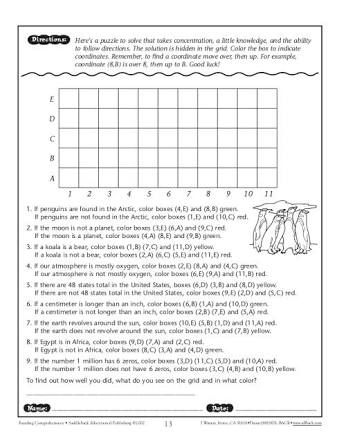6th Grade Following Directions Worksheets For Highschool Students