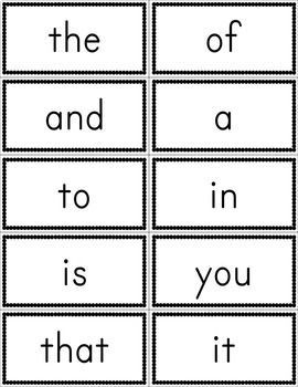 Free Printable Kindergarten Sight Words Flash Cards