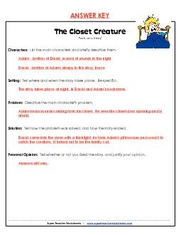 Super Teacher Worksheets The Closet Creature