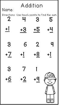 Touch Math Addition Worksheets Printable