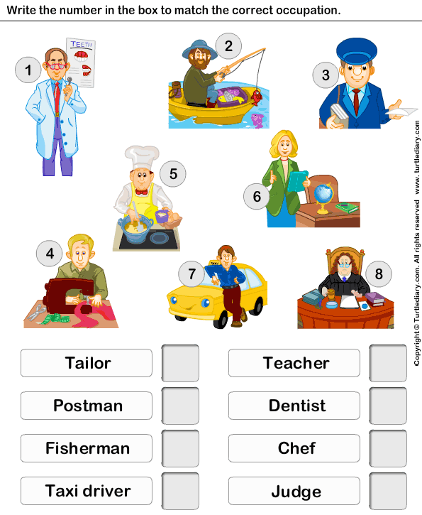 Preschool Jobs Worksheet For Kindergarten