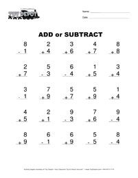 First Grade Math Worksheets Addition And Subtraction