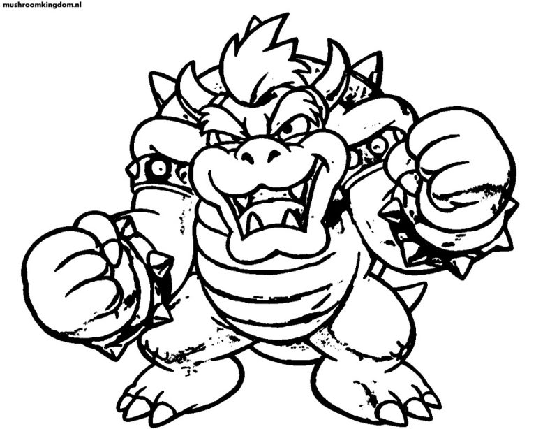 Cool Mario Coloring Pages Bowser 2022