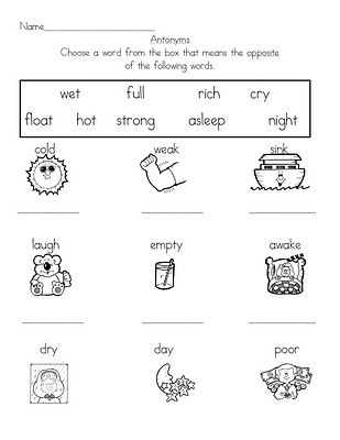 1st Grade Synonyms Worksheet