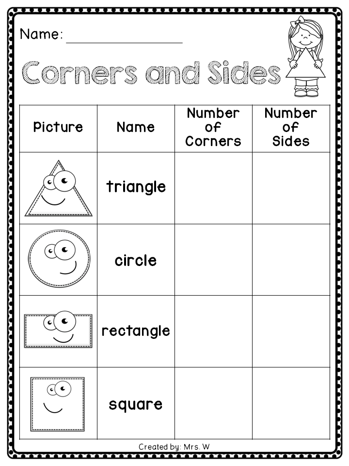 Free Printable 2d Shapes Kindergarten Worksheets