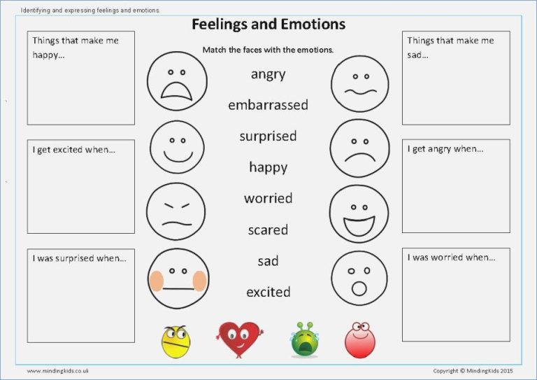 Free Printable Feelings Worksheets For Kids