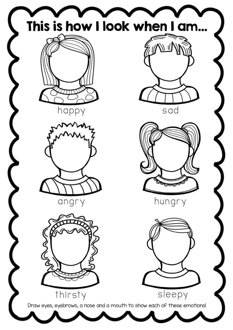 Emotions And Feelings Worksheets For Kids