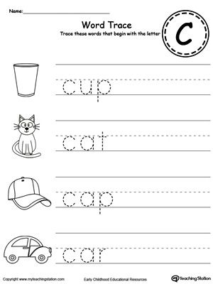 Free Printable Matching Letter C Worksheets