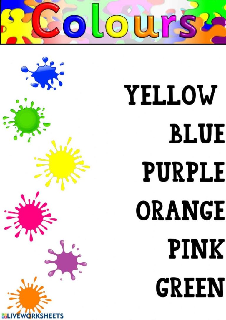 Incredible Colors Worksheets For Kindergarten Esl Ideas
