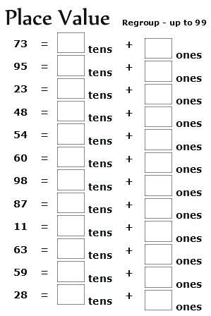 2nd Grade Tens And Ones Worksheets Pdf