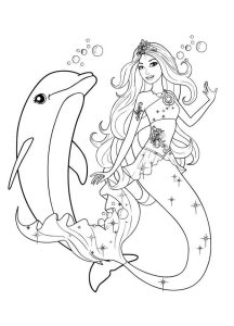 Barbie Mermaid Coloring Pages Best Coloring Pages For Kids Dolphin