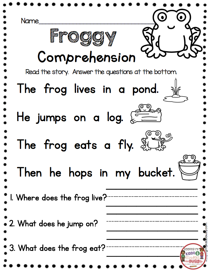 Kindergarten Reading Worksheets Sight Words Free