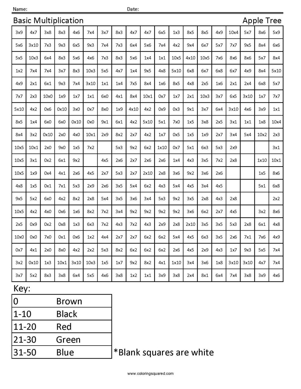 Review Of Color By Number Multiplication Worksheets 3Rd Grade References