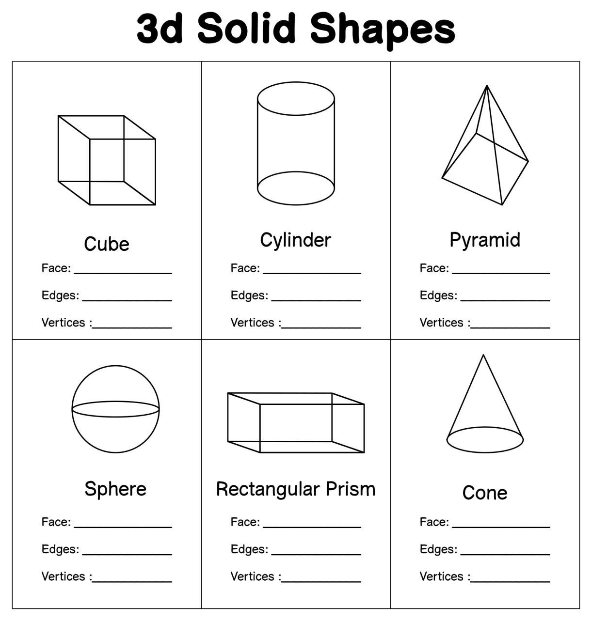 Incredible 3D Objects Worksheet Kindergarten 2022