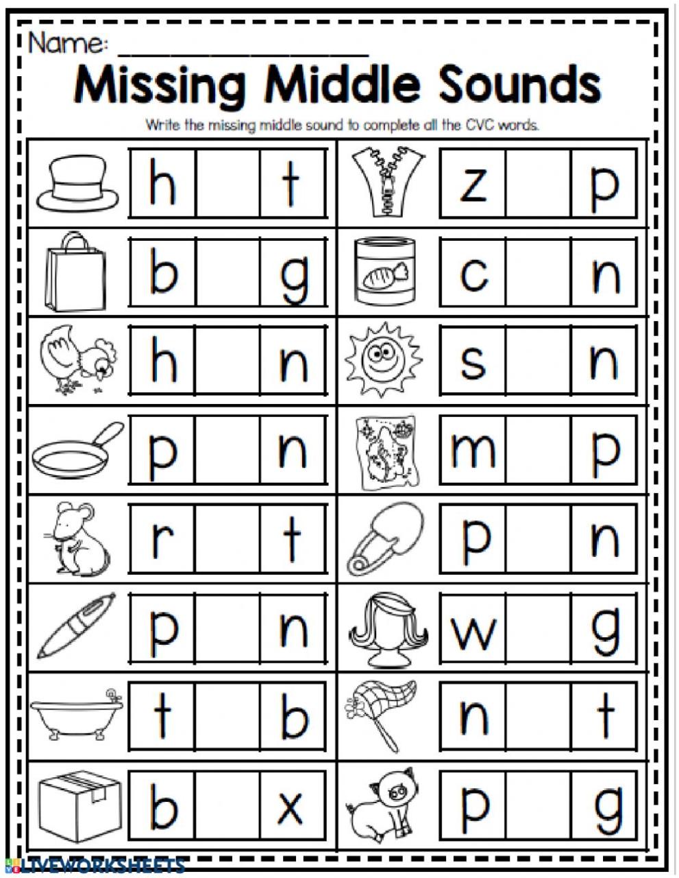 The Best Beginning And Ending Sounds Worksheets For Kindergarten Pdf References