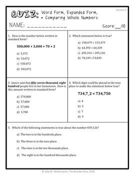 Comparing Whole Numbers Worksheets 5th Grade