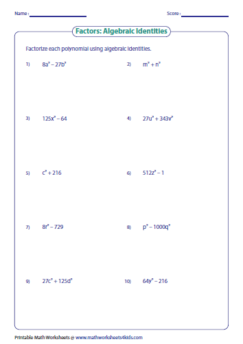 Polynomials Worksheet Grade 9 With Answers