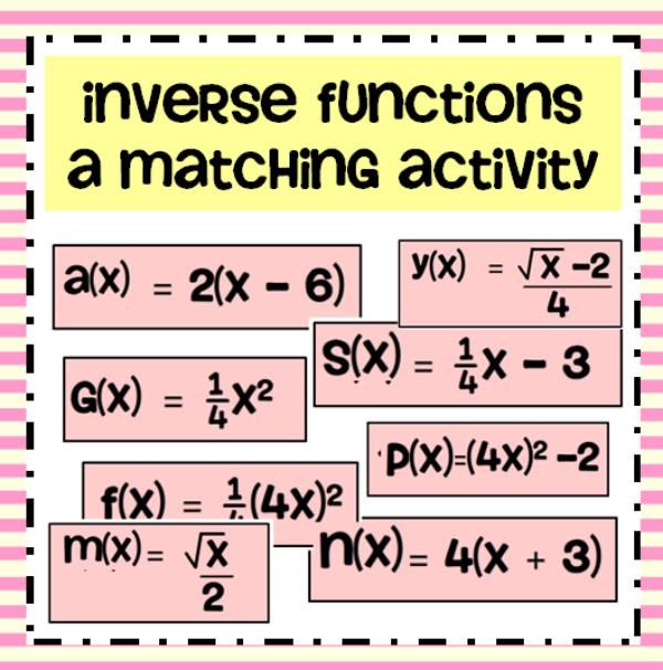 Answer Key Inverse Functions Practice Worksheet