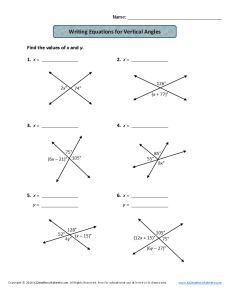 7th Grade Vertical Angles Worksheet
