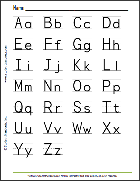 Toddler Printable Alphabet Letters Pdf